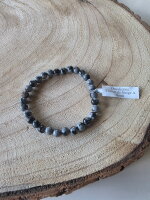 Kugelarmband 6mm Schneeflocke Obsidan