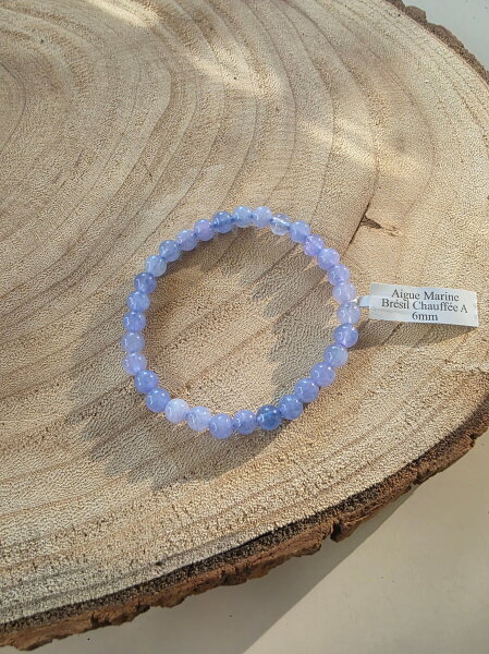 Kugelarmband 6mm Erhitzer Aquamarin