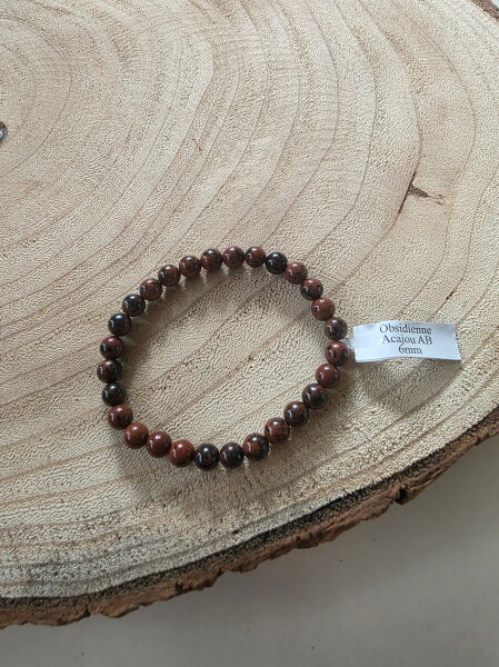 Kugelarmband 6mm Mahagoni Obsidan