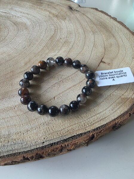 Kugelarmband 6mm Turmaline & Quarz