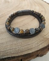 Lederarmband mit Tigerauge & Baum des Lebens